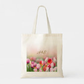 チューリエレガントッカラフルプ花模様 トートバッグ (裏面)