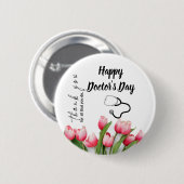 チューリエレガントップと聴診器の医師の日 缶バッジ (正面&裏面)