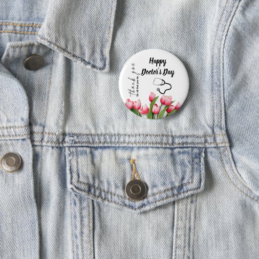 チューリエレガントップと聴診器の医師の日 缶バッジ (インサイチュ)