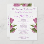 チューリエレガントップ結婚式プログラム紙シート (正面/裏面)