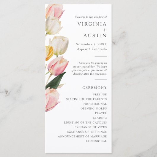 チューリエレガントップ結婚式 プログラム (正面)