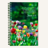 チューリエレガントップ花園パーソナライズされた ノートブック (正面)