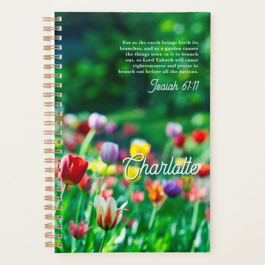 チューリエレガントップ花園パーソナライズされた プランナー手帳 (正面)