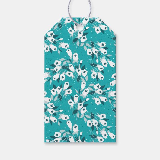 チューリエレガントップ花文植物美術デザイン ギフトタグ (正面)