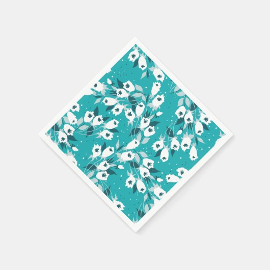 チューリエレガントップ花文植物美術デザイン スタンダードカクテルナプキン (角)