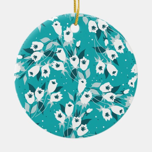 チューリエレガントップ花文植物美術デザイン セラミックオーナメント (正面)