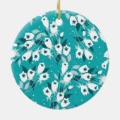 チューリエレガントップ花文植物美術デザイン セラミックオーナメント (裏面)