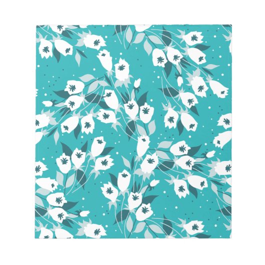 チューリエレガントップ花文植物美術デザイン ノートパッド (正面)