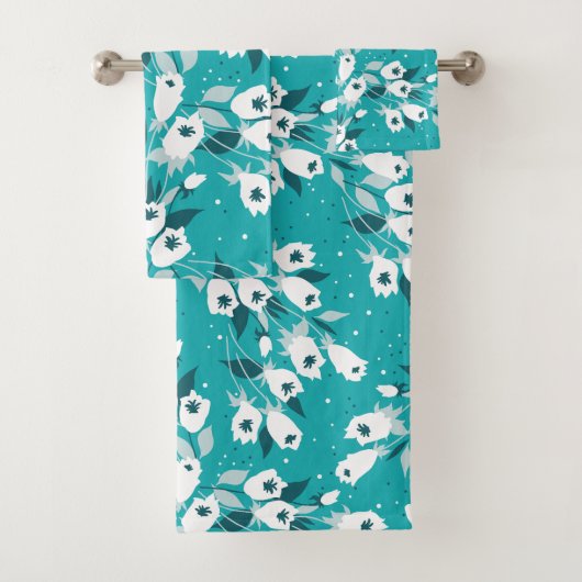 チューリエレガントップ花文植物美術デザイン バスタオルセット (インサイチュ)