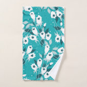 チューリエレガントップ花文植物美術デザイン バスタオルセット (ハンドタオル)