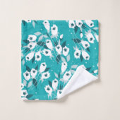 チューリエレガントップ花文植物美術デザイン バスタオルセット (ウォッシュタオル)