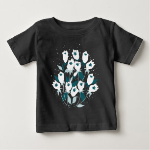 チューリエレガントップ花文植物美術デザイン ベビーTシャツ