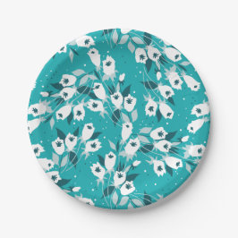 チューリエレガントップ花文植物美術デザイン ペーパープレート