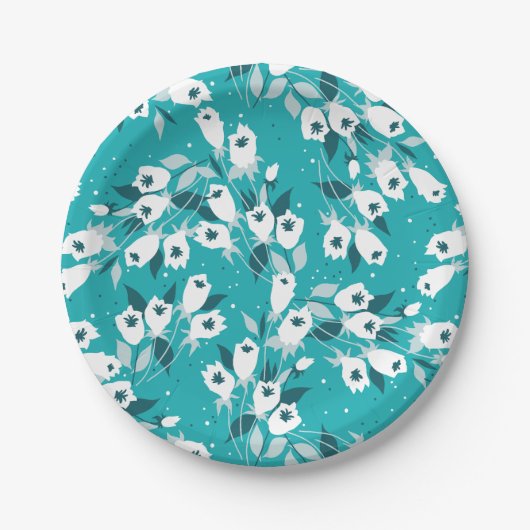 チューリエレガントップ花文植物美術デザイン ペーパープレート (正面)