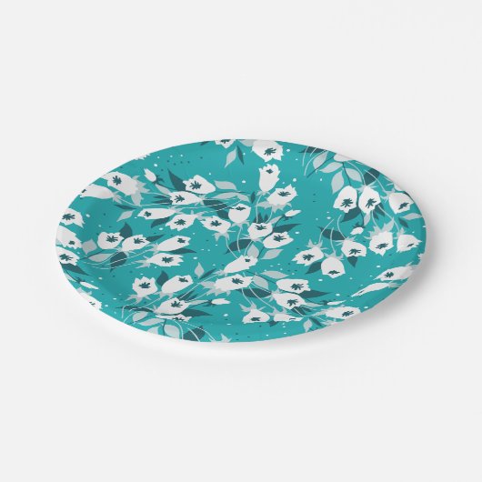 チューリエレガントップ花文植物美術デザイン ペーパープレート (アングル)