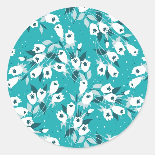 チューリエレガントップ花文植物美術デザイン ラウンドシール (正面)