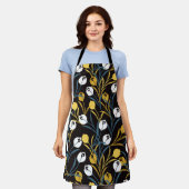 チューリエレガントップ花柄 エプロン (着用した状態)
