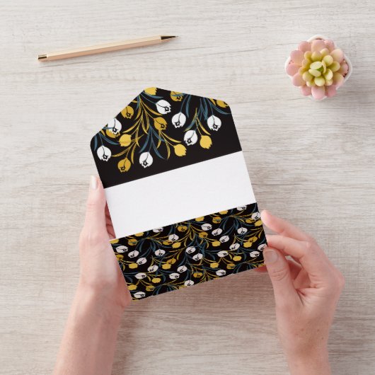 チューリエレガントップ花柄 オールインワン招待状 (ビデオ)