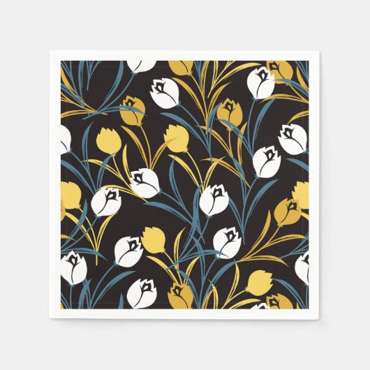 チューリエレガントップ花柄 スタンダードカクテルナプキン (正面)