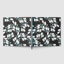 チューリエレガントップ花模様（黒）背景 ゲストブック