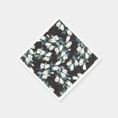 チューリエレガントップ花模様（黒）背景 スタンダードカクテルナプキン (角)