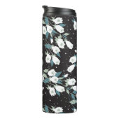 チューリエレガントップ花模様（黒）背景 タンブラー (回転右)