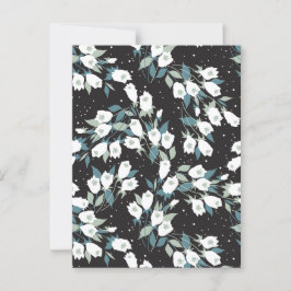 チューリエレガントップ花模様（黒）背景 ポストカード