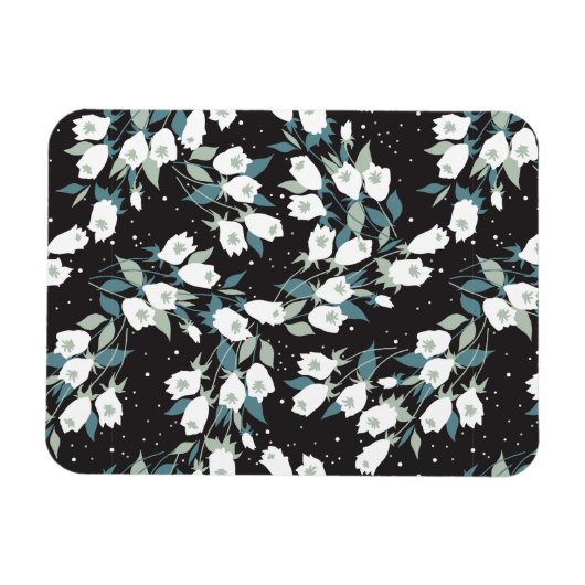 チューリエレガントップ花模様(黒)背景 マグネット (横)