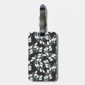 チューリエレガントップ花模様（黒）背景 ラゲッジタグ (裏面縦)