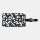 チューリエレガントップ花模様（黒）背景 ラゲッジタグ (裏面横)