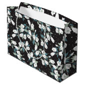 チューリエレガントップ花模様（黒）背景 ラージペーパーバッグ (裏面アングル)