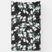 チューリエレガントップ花模様（黒）背景 横断幕 (縦)