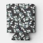 チューリエレガントップ花模様（黒）背景 缶クーラー (裏面)