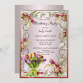 チューリエレガントップ誕生日招待状 招待状 (正面/裏面)