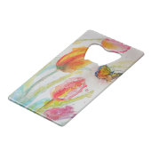 チューリカラフルップとバタフライウォーターのカラーフローラ クレジットカード栓抜き (正面アングル)