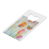 チューリカラフルップとバタフライウォーターのカラーフローラ クレジットカード栓抜き (裏面アングル)