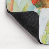 チューリカラフルップとバタフライウォーターのカラーフローラ マウスパッド (コーナー)