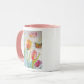 チューリカラフルップとバタフライウォーターのカラーフローラ マグカップ (正面左)