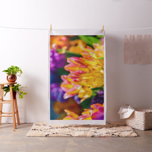 チューリカラフルップの花の春 ファブリック (インサイチュ)