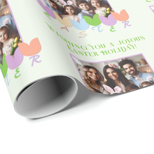 チューリカラフルップの花 – 休日,誕生日写真 ラッピングペーパー (ロールコーナー)