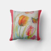 チューリカラフルップ水彩花フローラクッション クッション (裏面)