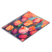 チューリカラフルップ花フローラアートパターン ノートブック (左側)