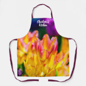 チューリカラフルップ花 エプロン (正面)