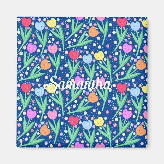 チューリカラフルップ花 マグネット (正面)