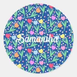 チューリカラフルップ花 ラウンドシール