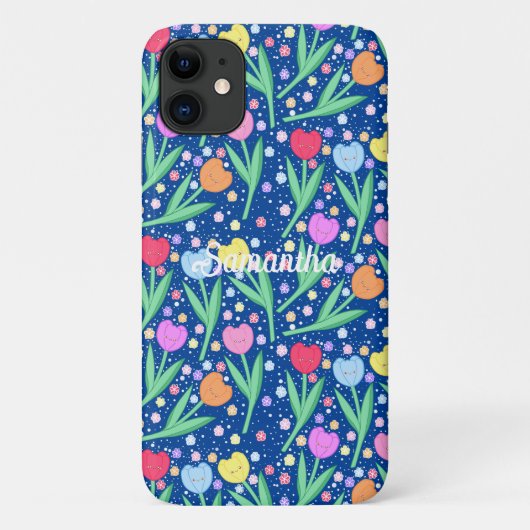 チューリカラフルップ花 Case-Mate iPhoneケース (裏面)