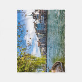 チューリッヒのリムマット川 フリースブランケット (正面)