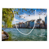 チューリッヒのリムマット川 ラージペーパーバッグ (裏面)