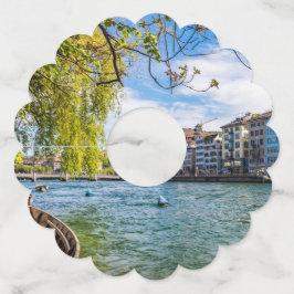 チューリッヒのリムマット川 ワイングラスタグ