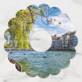 チューリッヒのリムマット川 ワイングラスタグ (正面)